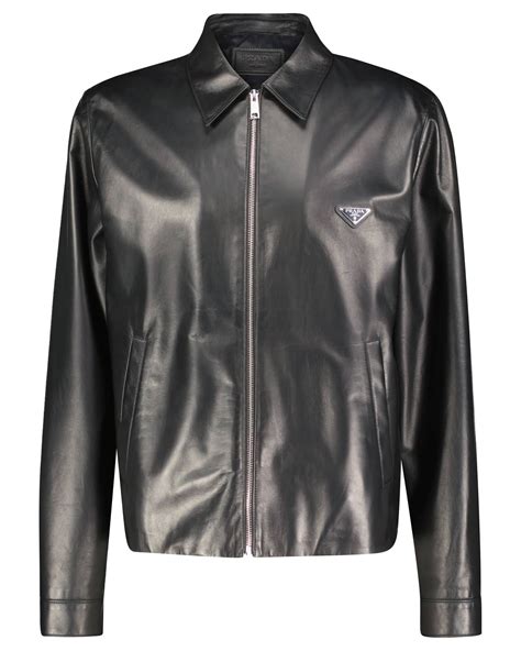 prada lederjacke grün